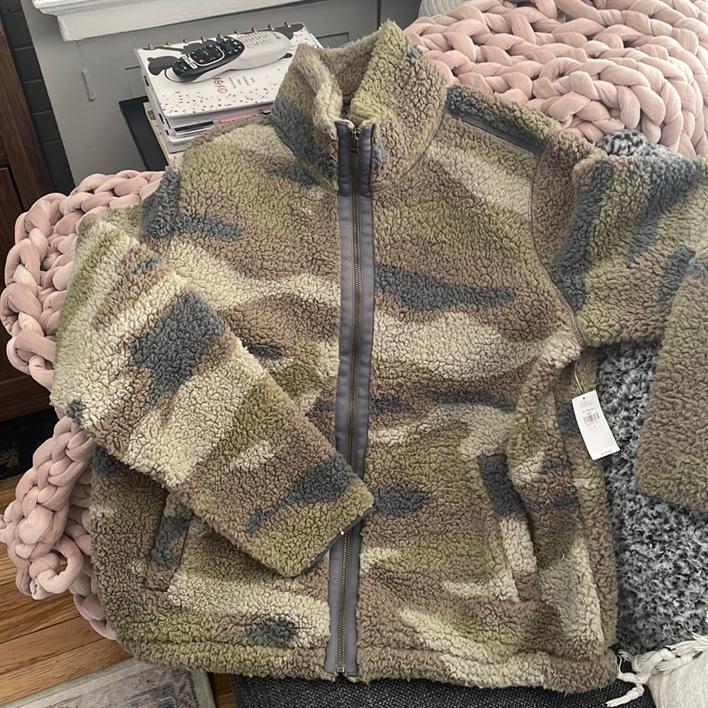 Old Navy Camouflage Sherpa Jacket